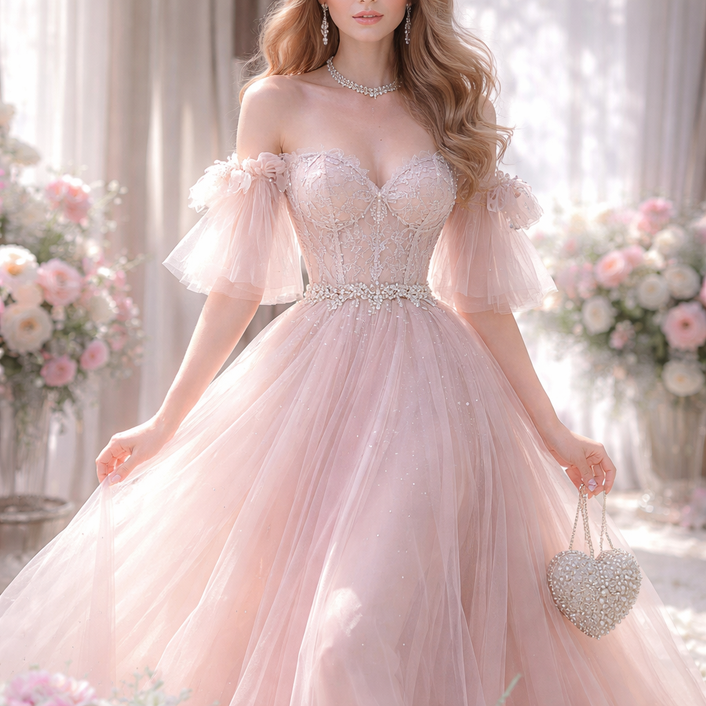 "Fashion design for woman, glamorous and cute, soft fabrics, delicate accessories"
"Fashion design for woman, glamorous and cute, soft fabrics, delicate accessories"