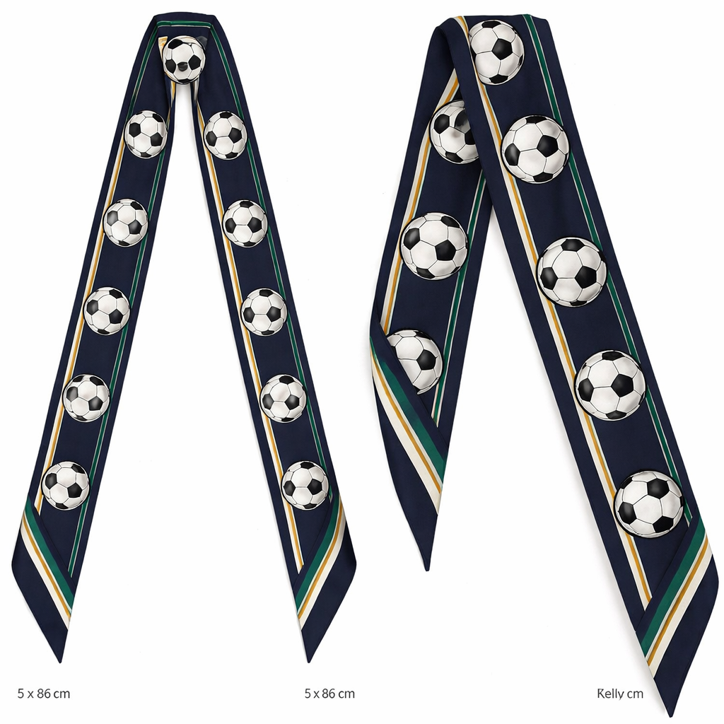 Design a silk scarf that is 5 x 86cm to be wrapped around the handle of a Kelly style bag
It needs to have a tailored polished simple looks with no logos or words. Have it a repeated pattern of soccer balls. Make it classic. Make the color combination so it goes with any team sport
Design a silk scarf that is 5 x 86cm to be wrapped around the handle of a Kelly style bag
It needs to have a tailored polished simple looks with no logos or words. Have it a repeated pattern of soccer balls. Make it classic. Make the color combination so it goes with any team sport
, classic style, show front and back