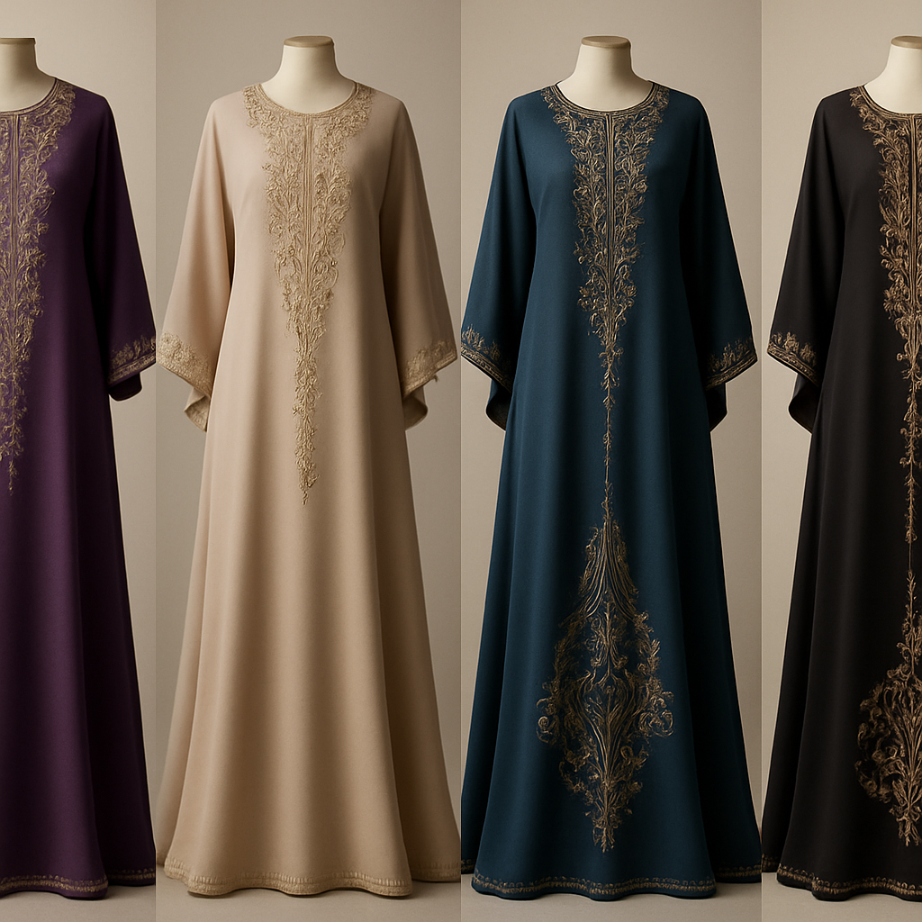 Create me modest boubou that's first in the world, using unique stone design, classy and sophisticated. Keep me 4 designs. Make them rich by adding minimal pattern embroidery and stones designs.
Create me modest boubou that's first in the world, using unique stone design, classy and sophisticated. Keep me 4 designs. Make them rich by adding minimal pattern embroidery and stones designs.