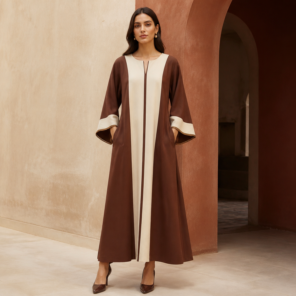 A Female Dress design, suitable for Fall. Tunisia fashion aesthetics. Current season is Autumn in Tunisia. Present it as professional fashion catalogue photography: the garment is the subject, shown full-length with editorial styling, neutral posing and tasteful, non-suggestive framing.
photorealistic fashion design, A Female Dress design, suitable for Fall. Tunisia fashion aesthetics. Current season is Autumn in Tunisia. Present it as professional fashion catalogue photography: the garment is the subject, shown full-length with editorial styling, neutral posing and tasteful, non-suggestive framing., just the design no text