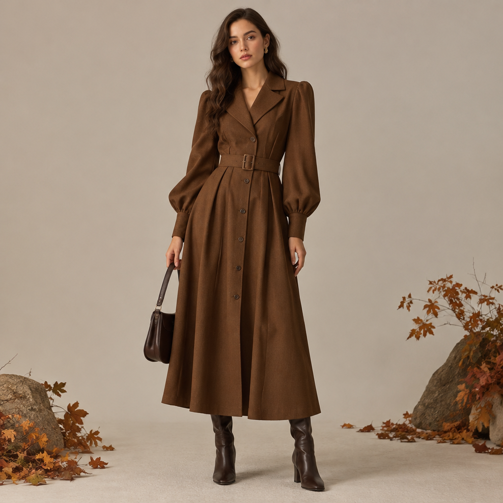 A Female Dress design, suitable for Fall. YE fashion aesthetics. Current season is Autumn in YE. Present it as professional fashion catalogue photography: the garment is the subject, shown full-length with editorial styling, neutral posing and tasteful, non-suggestive framing.
photorealistic fashion design, A Female Dress design, suitable for Fall. YE fashion aesthetics. Current season is Autumn in YE. Present it as professional fashion catalogue photography: the garment is the subject, shown full-length with editorial styling, neutral posing and tasteful, non-suggestive framing., just the design no text