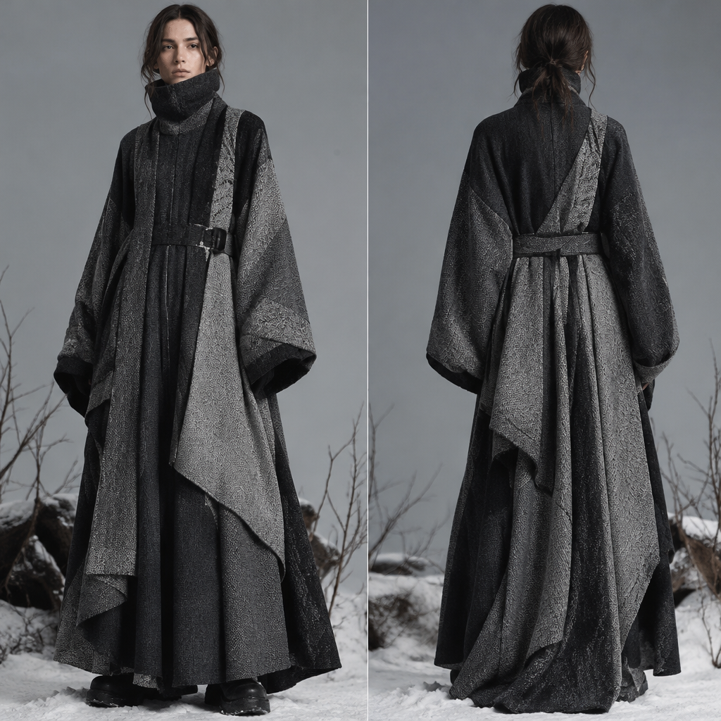 A Unisex Dress design. خليكم كثير مميزه على شكل شتاء يعني على لون الشتاء. IQ fashion aesthetics. Present it as professional fashion catalogue photography: the garment is the subject, shown full-length with editorial styling, neutral posing and tasteful, non-suggestive framing.
photorealistic fashion design, A Unisex Dress design. خليكم كثير مميزه على شكل شتاء يعني على لون الشتاء. IQ fashion aesthetics. Present it as professional fashion catalogue photography: the garment is the subject, shown full-length with editorial styling, neutral posing and tasteful, non-suggestive framing., just the design no text