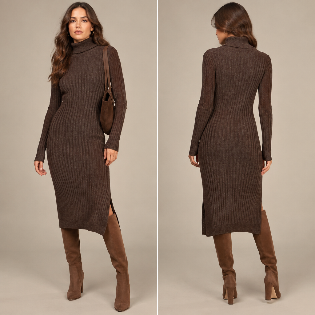 A Female Dress design, suitable for Fall. Consider American fashion — diverse and trend-driven, casual-cool, athleisure influence, regional variety from NYC sophistication to LA relaxed. Current season is Autumn in United States. Present it as professional fashion catalogue photography: the garment is the subject, shown full-length with editorial styling, neutral posing and tasteful, non-suggestive framing.
photorealistic fashion design, A Female Dress design, suitable for Fall. Consider American fashion — diverse and trend-driven, casual-cool, athleisure influence, regional variety from NYC sophistication to LA relaxed. Current season is Autumn in United States. Present it as professional fashion catalogue photography: the garment is the subject, shown full-length with editorial styling, neutral posing and tasteful, non-suggestive framing., just the design no text