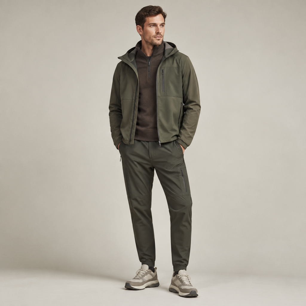 A Male Activewear design, suitable for Fall. IQ fashion aesthetics. Current season is Autumn in IQ. Present it as professional fashion catalogue photography: the garment is the subject, shown full-length with editorial styling, neutral posing and tasteful, non-suggestive framing.
photorealistic fashion design, A Male Activewear design, suitable for Fall. IQ fashion aesthetics. Current season is Autumn in IQ. Present it as professional fashion catalogue photography: the garment is the subject, shown full-length with editorial styling, neutral posing and tasteful, non-suggestive framing., just the design no text