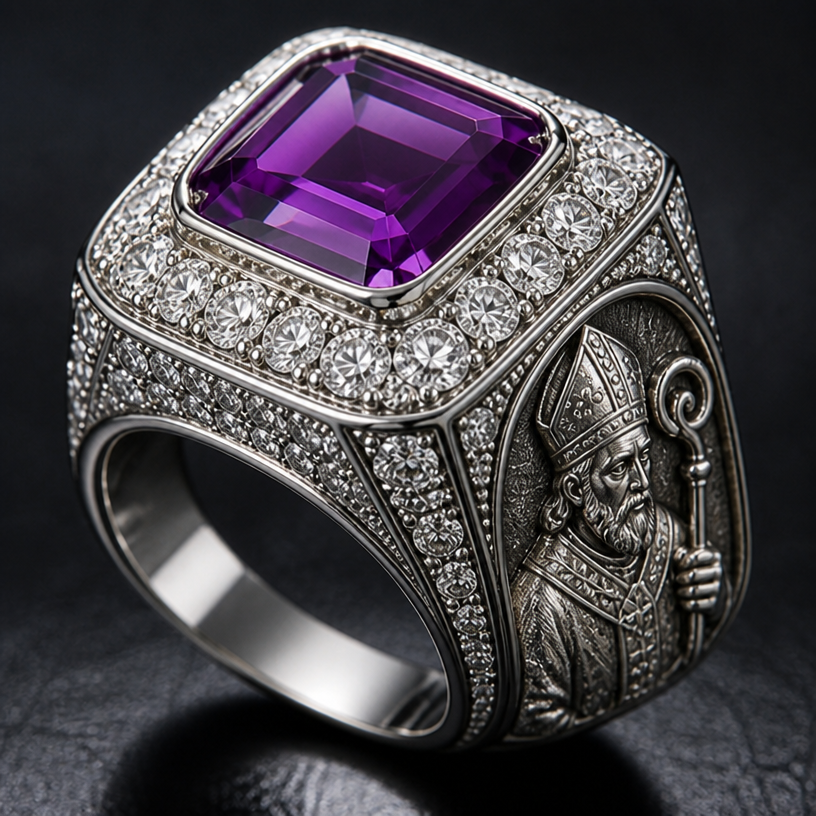 A bishop ring
edit the attached fashion design with these instructions: A bishop ring. keep it photorealistic, just the design no text