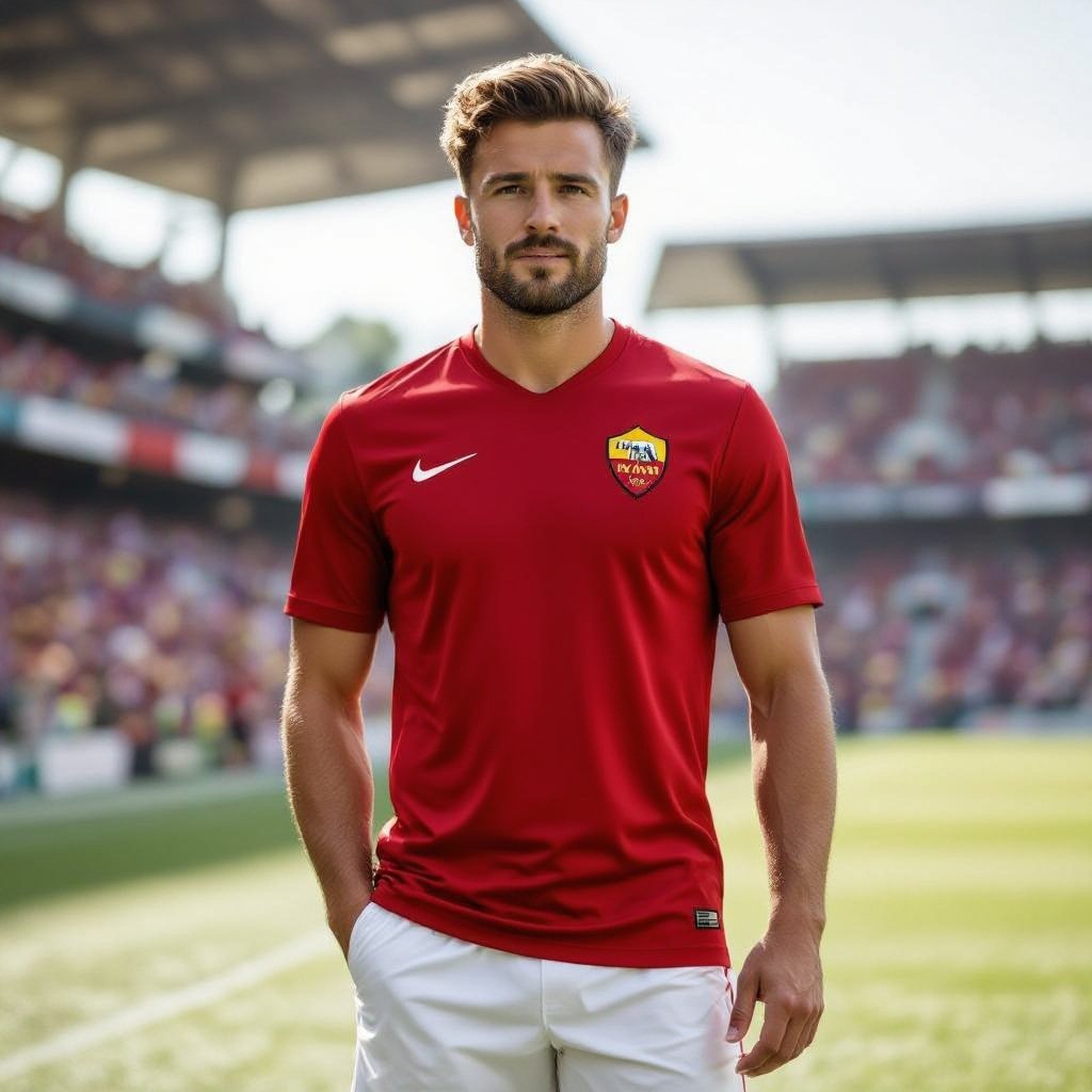 Maglietta da calcio della Roma
Men's football jersey, Roma, red, polyester, short sleeves, crew neck, classic fit.