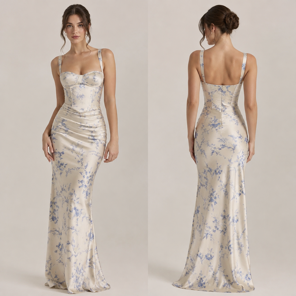 I will give you 2 dresses i want the first dress design but second dress garment
photorealistic fashion design, I will give you 2 dresses i want the first dress design but second dress garment, just the design no text, show front and back