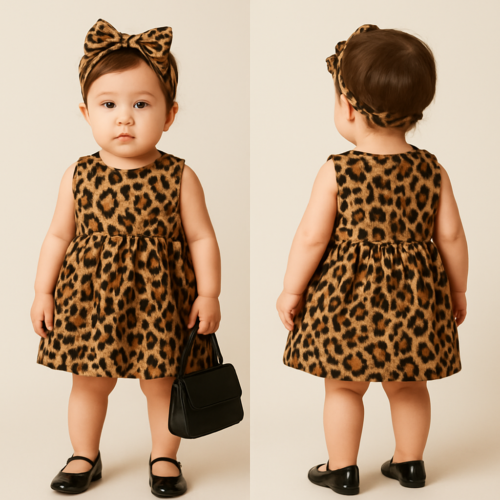 一歳の女の子着用画
ヒョウ柄のドレス
黒いパンプス
頭にヒョウ柄のアクセサリー
黒いレザーの小さなバック
一歳の女の子着用画
ヒョウ柄のドレス
黒いパンプス
頭にヒョウ柄のアクセサリー
黒いレザーの小さなバック, show front and back