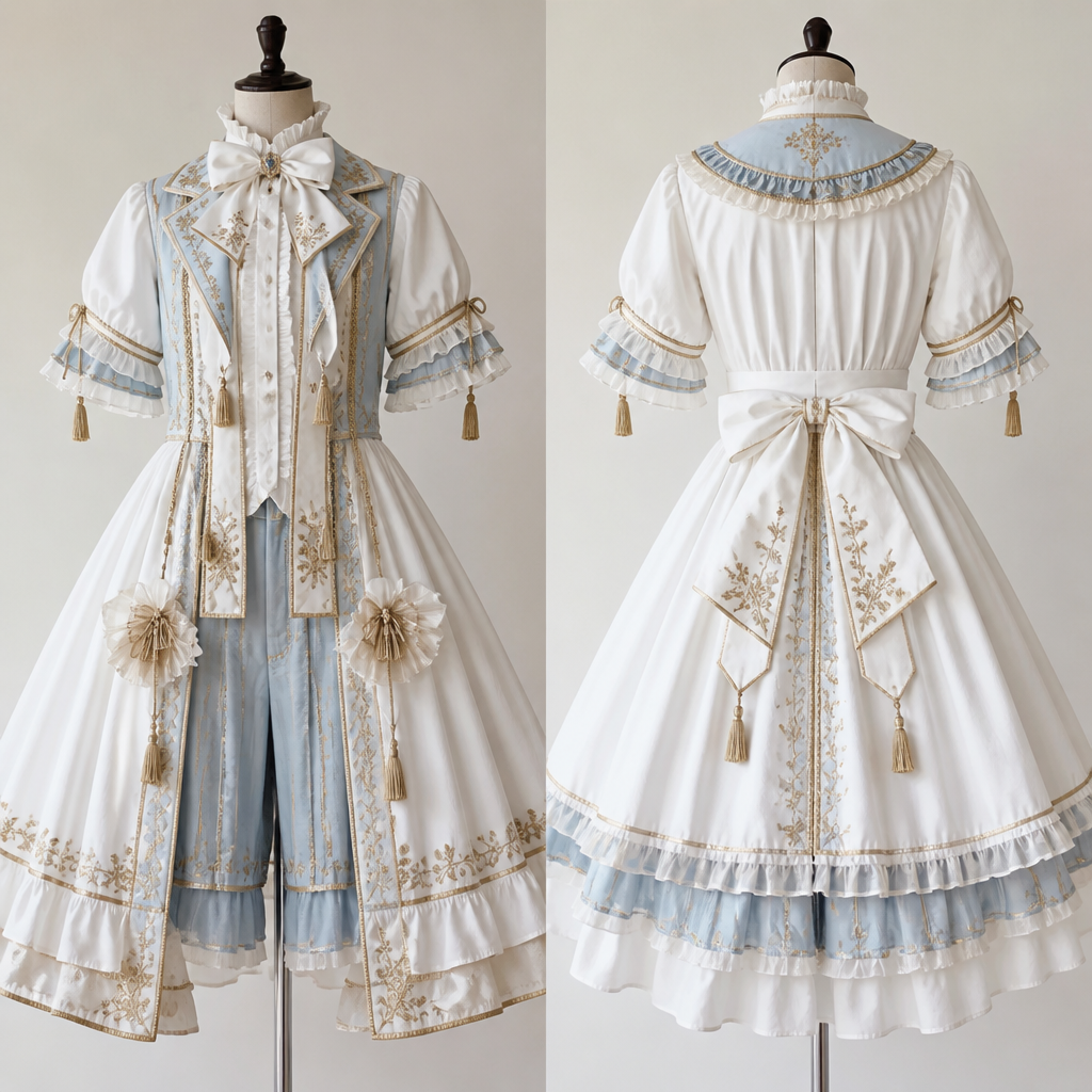 A Male Dress design, suitable for Summer, in Lolita style. India fashion aesthetics.
photorealistic fashion design, A Male Dress design, suitable for Summer, in Lolita style. India fashion aesthetics., lolita style, just the design no text