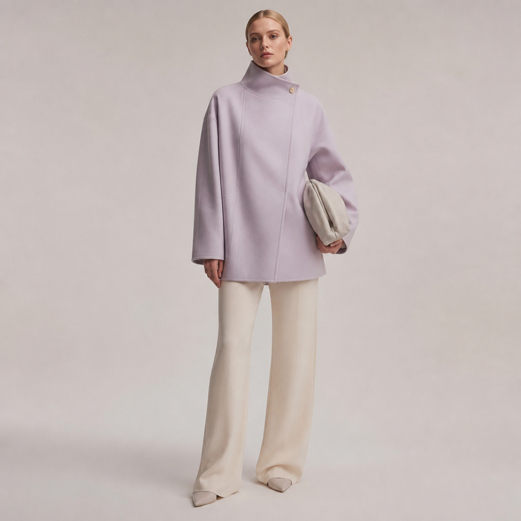 A Jacket design, made of Leather, with a soft, cosy hand, with an Oversized silhouette, with modest, full coverage: longer hemlines, higher necklines and covered shoulders, in a Pastels color palette, for Work, suitable for Winter, suited to a Tropical climate, in Classic + Glamorous style, shown on a model with fair skin and an athletic build. IQ fashion aesthetics. Present it as professional fashion catalogue photography: the garment is the subject, shown full-length with editorial styling, neutral posing and tasteful, non-suggestive framing.
photorealistic fashion design, A Jacket design, made of Leather, with a soft, cosy hand, with an Oversized silhouette, with modest, full coverage: longer hemlines, higher necklines and covered shoulders, in a Pastels color palette, for Work, suitable for Winter, suited to a Tropical climate, in Classic + Glamorous style, shown on a model with fair skin and an athletic build. IQ fashion aesthetics. Present it as professional fashion catalogue photography: the garment is the subject, shown full-length with editorial styling, neutral posing and tasteful, non-suggestive framing., classic style, just the design no text