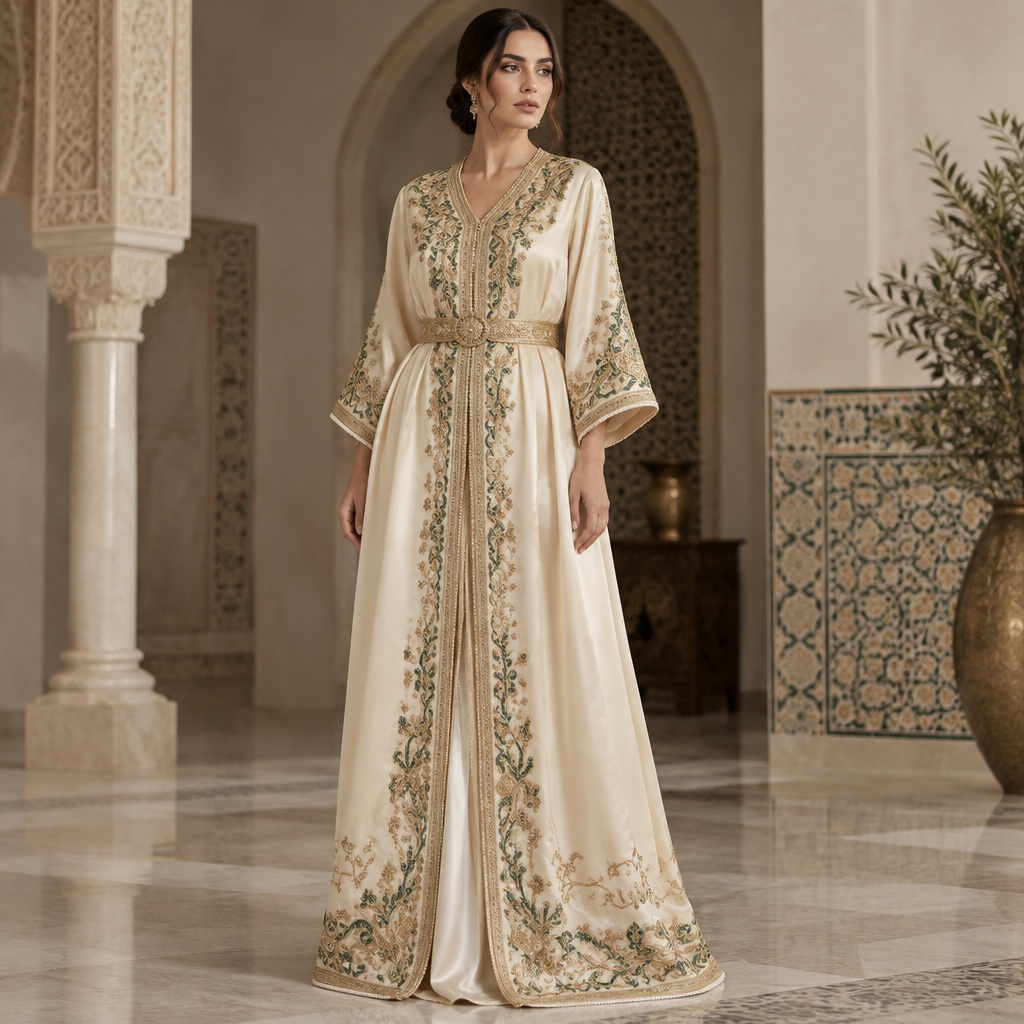 in Elegant style. Algeria fashion aesthetics. Present it as professional fashion catalogue photography: the garment is the subject, shown full-length with editorial styling, neutral posing and tasteful, non-suggestive framing.
photorealistic fashion design, in Elegant style. Algeria fashion aesthetics. Present it as professional fashion catalogue photography: the garment is the subject, shown full-length with editorial styling, neutral posing and tasteful, non-suggestive framing., elegant style, just the design no text