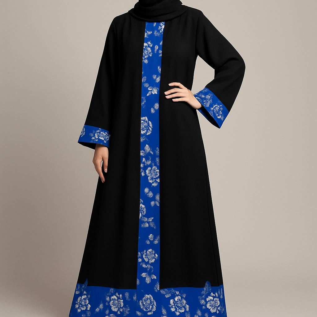 صمم لي عبايه بلون اسود وازرق يكون مثل ردائين من جوا ازرق بورود ابيض ومن الخارج اسود والأكمام تكون ماسكه ع الجنب وعلى الأطراف يكون هناك ورد على شكل علامه قبطان
صمم لي عبايه بلون اسود وازرق يكون مثل ردائين من جوا ازرق بورود ابيض ومن الخارج اسود والأكمام تكون ماسكه ع الجنب وعلى الأطراف يكون هناك ورد على شكل علامه قبطان