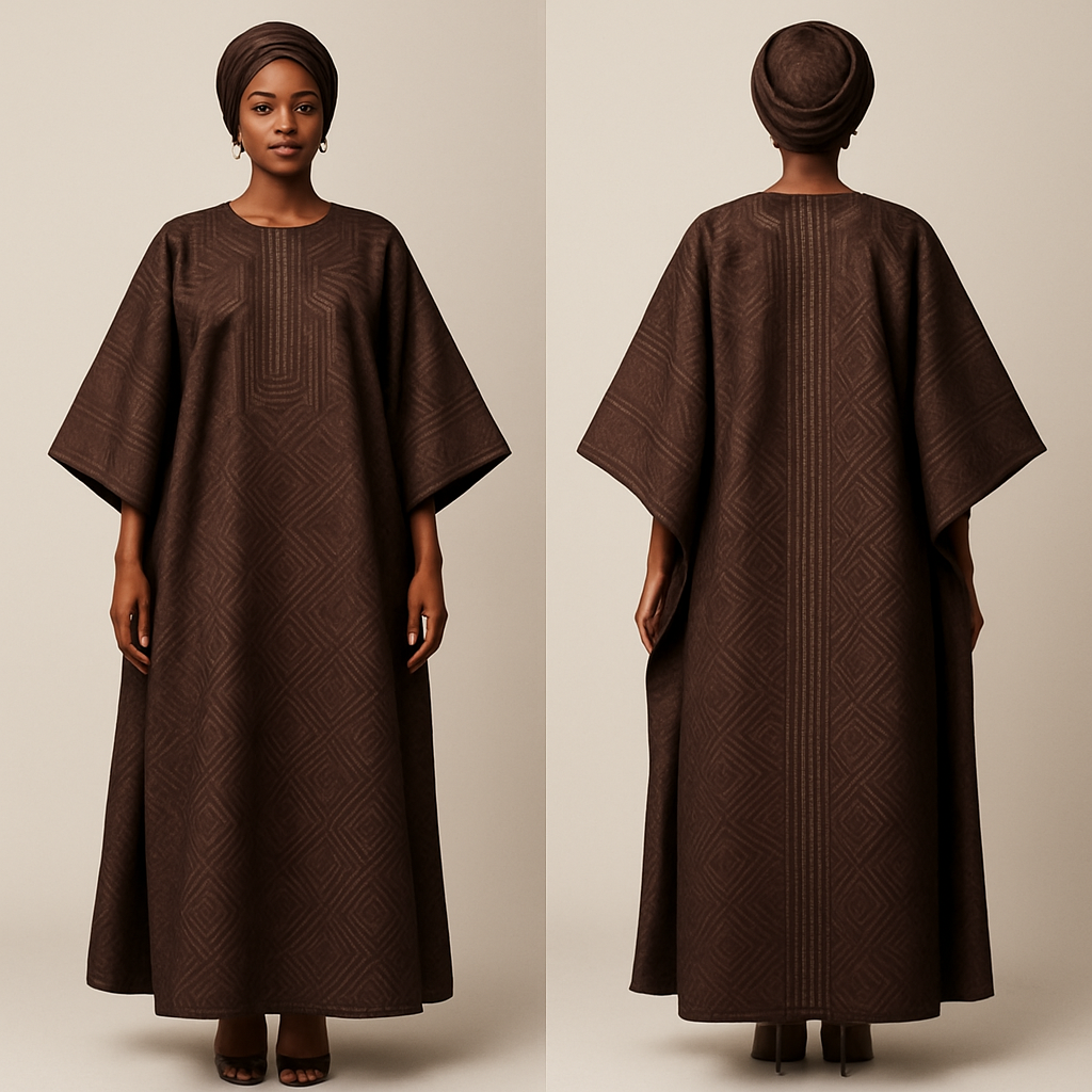 Create a shadda boubou for women that’s the first of its kind, unique, classy, and sophisticated in design.
Create a shadda boubou for women that’s the first of its kind, unique, classy, and sophisticated in design. , show front and back