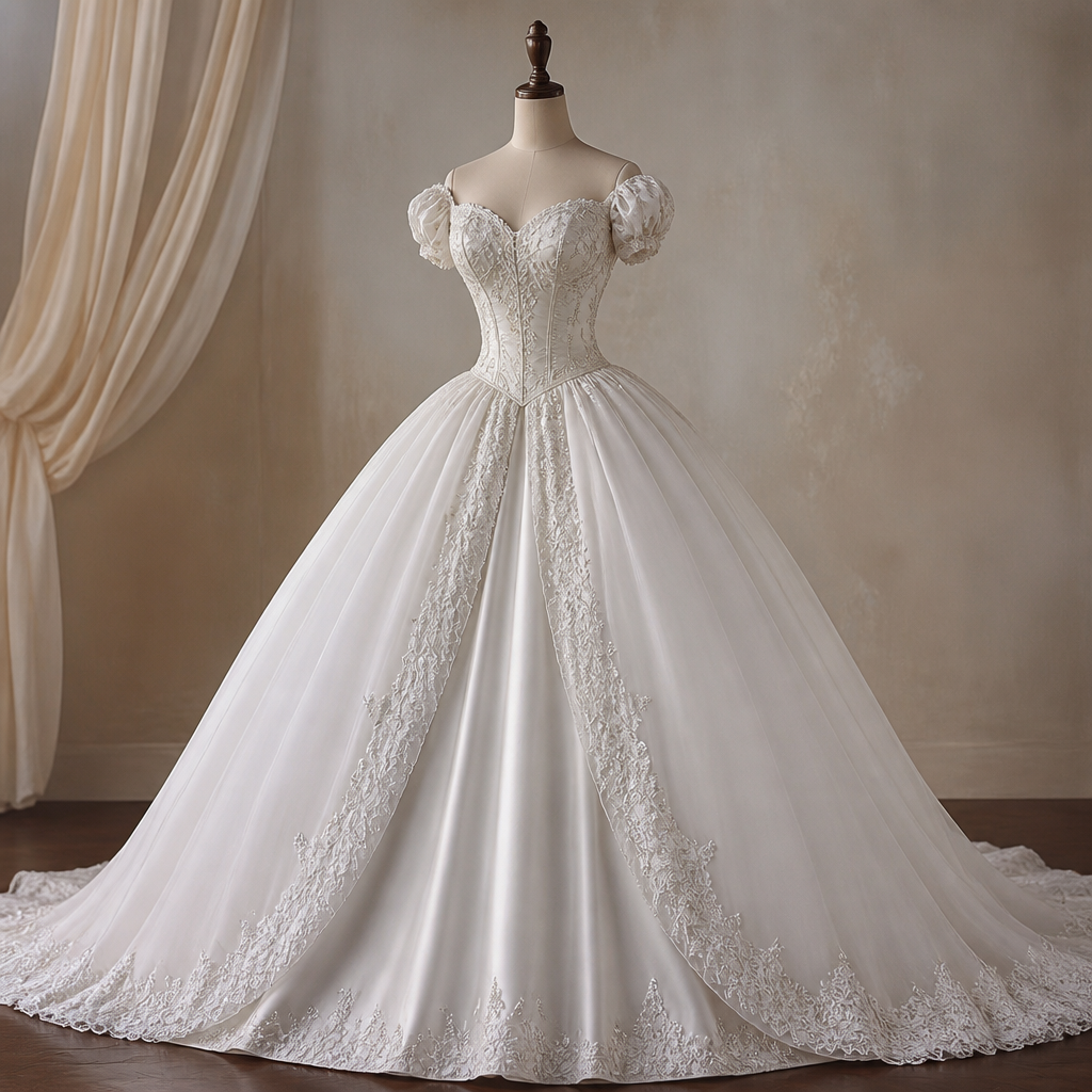 quero um vestido de noiva branco algo que no estilo dos vestidos do baile de máscara de Barbie as três mosqueteiras que não fique vulgar em mulheres peitudas. Brazil fashion aesthetics.
photorealistic fashion design, quero um vestido de noiva branco algo que no estilo dos vestidos do baile de máscara de Barbie as três mosqueteiras que não fique vulgar em mulheres peitudas. Brazil fashion aesthetics., just the design no text