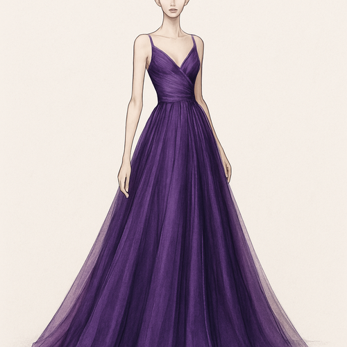 Purple, dress, long