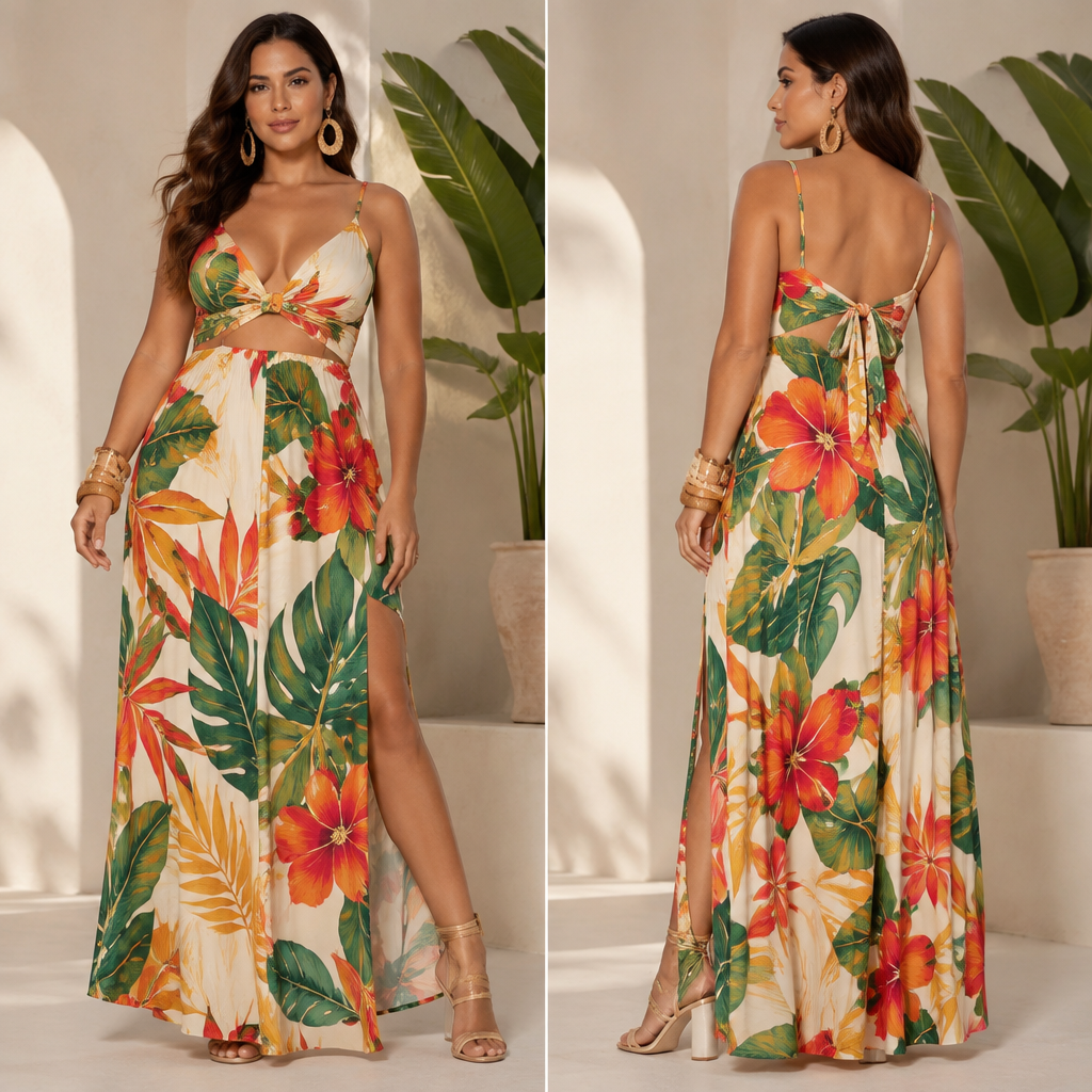 A Female Dress design, suitable for Spring. Consider Brazilian fashion — bold colors, body-positive, beachwear influence, tropical prints, carnival vibrancy. Current season is Spring in Brazil. Present it as professional fashion catalogue photography: the garment is the subject, shown full-length with editorial styling, neutral posing and tasteful, non-suggestive framing.
photorealistic fashion design, A Female Dress design, suitable for Spring. Consider Brazilian fashion — bold colors, body-positive, beachwear influence, tropical prints, carnival vibrancy. Current season is Spring in Brazil. Present it as professional fashion catalogue photography: the garment is the subject, shown full-length with editorial styling, neutral posing and tasteful, non-suggestive framing., just the design no text