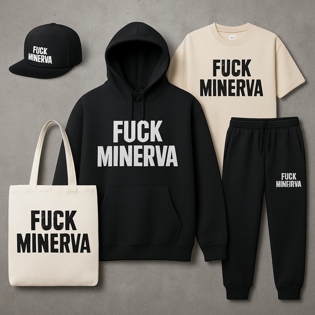 Quiero crear una colección de ropa que se llame “fuck minerva” de la upc
Quiero crear una colección de ropa que se llame “fuck minerva” de la upc, streetwear style