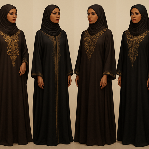 Create a unique, classy, and sophisticated women shadda boubou design that’s first in the world. Please provide me with four designs and use stone work as one of the designs