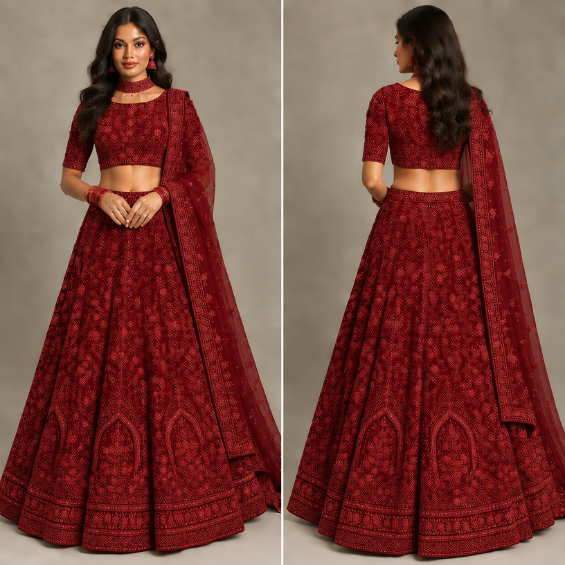 Embroidery work v minu red hi chaida aa all over nothing golden
edit the attached fashion design with these instructions: Embroidery work v minu red hi chaida aa all over nothing golden. keep it photorealistic, just the design no text