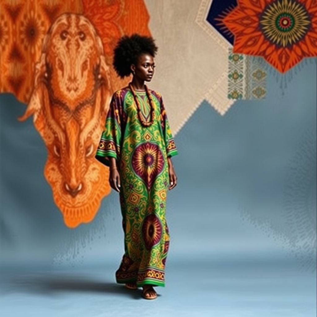 Africain
Immerse in the vibrant essence of Africa with a modern twist. Picture flowing kaftans adorned with intricate tribal patterns in bold hues of saffron, emerald, and indigo. Incorporate statement accessories like oversized beaded necklaces and intricate gold cuffs. Envision sustainable fabrics that celebrate the continent’s rich heritage while embracing contemporary silhouettes.