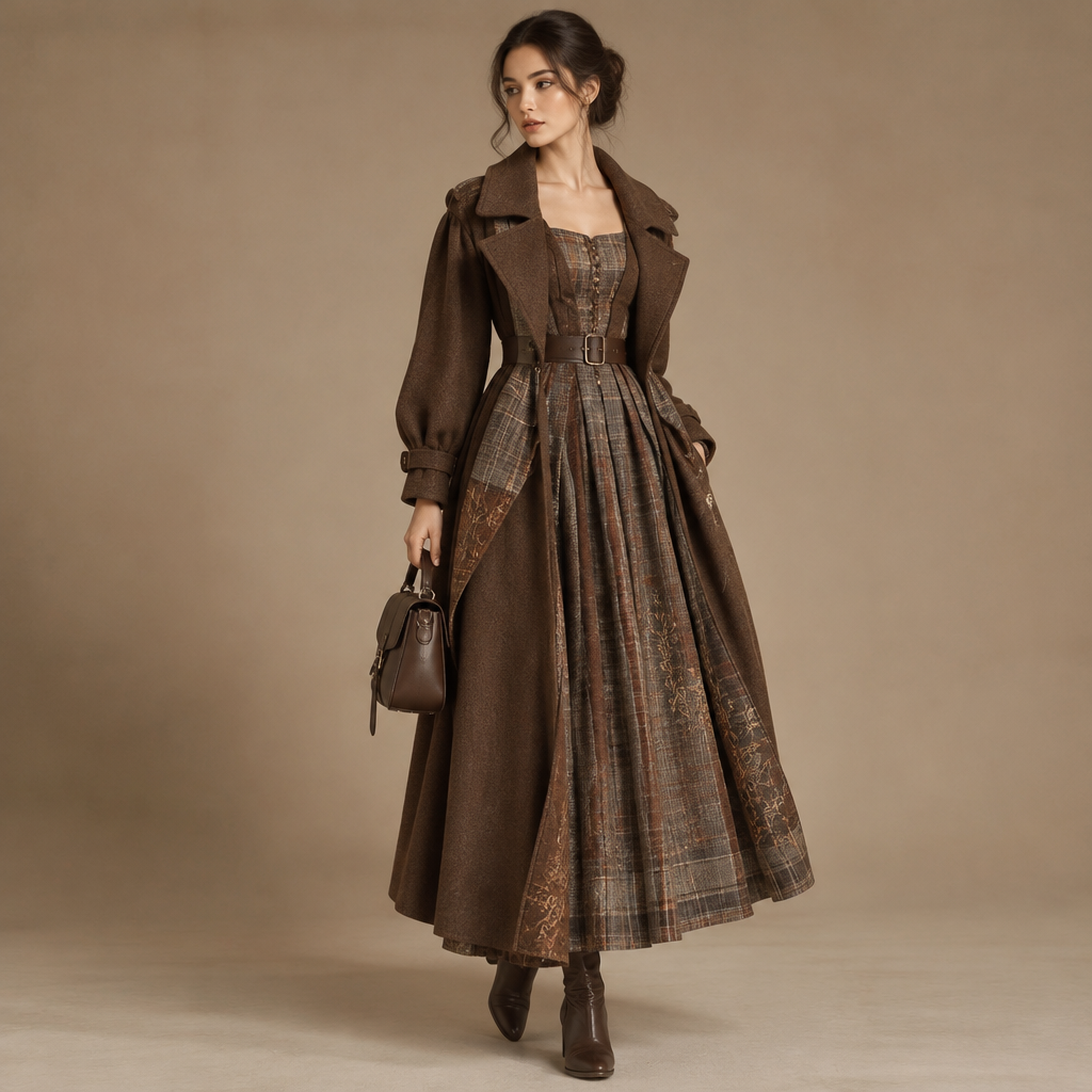 A Female Dress design, suitable for Fall. LY fashion aesthetics. Current season is Autumn in LY. Present it as professional fashion catalogue photography: the garment is the subject, shown full-length with editorial styling, neutral posing and tasteful, non-suggestive framing.
photorealistic fashion design, A Female Dress design, suitable for Fall. LY fashion aesthetics. Current season is Autumn in LY. Present it as professional fashion catalogue photography: the garment is the subject, shown full-length with editorial styling, neutral posing and tasteful, non-suggestive framing., just the design no text