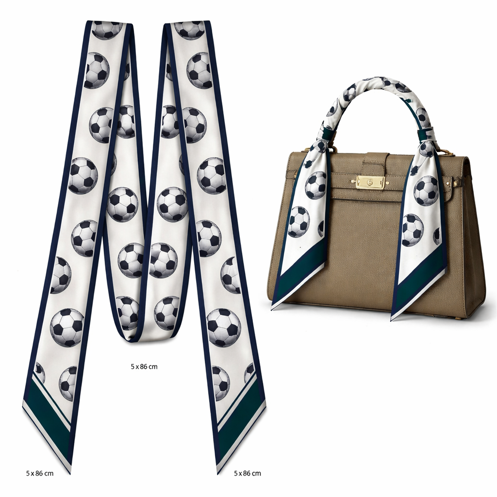 Design a silk scarf that is 5 x 86cm to be wrapped around the handle of a Kelly style bag
It needs to have a tailored polished simple looks with no logos or words. Have it a repeated pattern of soccer balls
Design a silk scarf that is 5 x 86cm to be wrapped around the handle of a Kelly style bag
It needs to have a tailored polished simple looks with no logos or words. Have it a repeated pattern of soccer balls
, classic style, show front and back