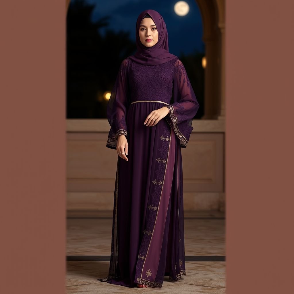 عبائات رمضان شتريه
Design a luxurious Ramadan abaya collection featuring intricate lace overlays and subtle gold embroidery, capturing the essence of traditional elegance with a modern twist. Opt for flowing silhouettes in deep jewel tones, paired with soft silk underlays. Accentuate with statement sleeves and intricate beading, ideal for celebratory Iftar gatherings under moonlit skies.