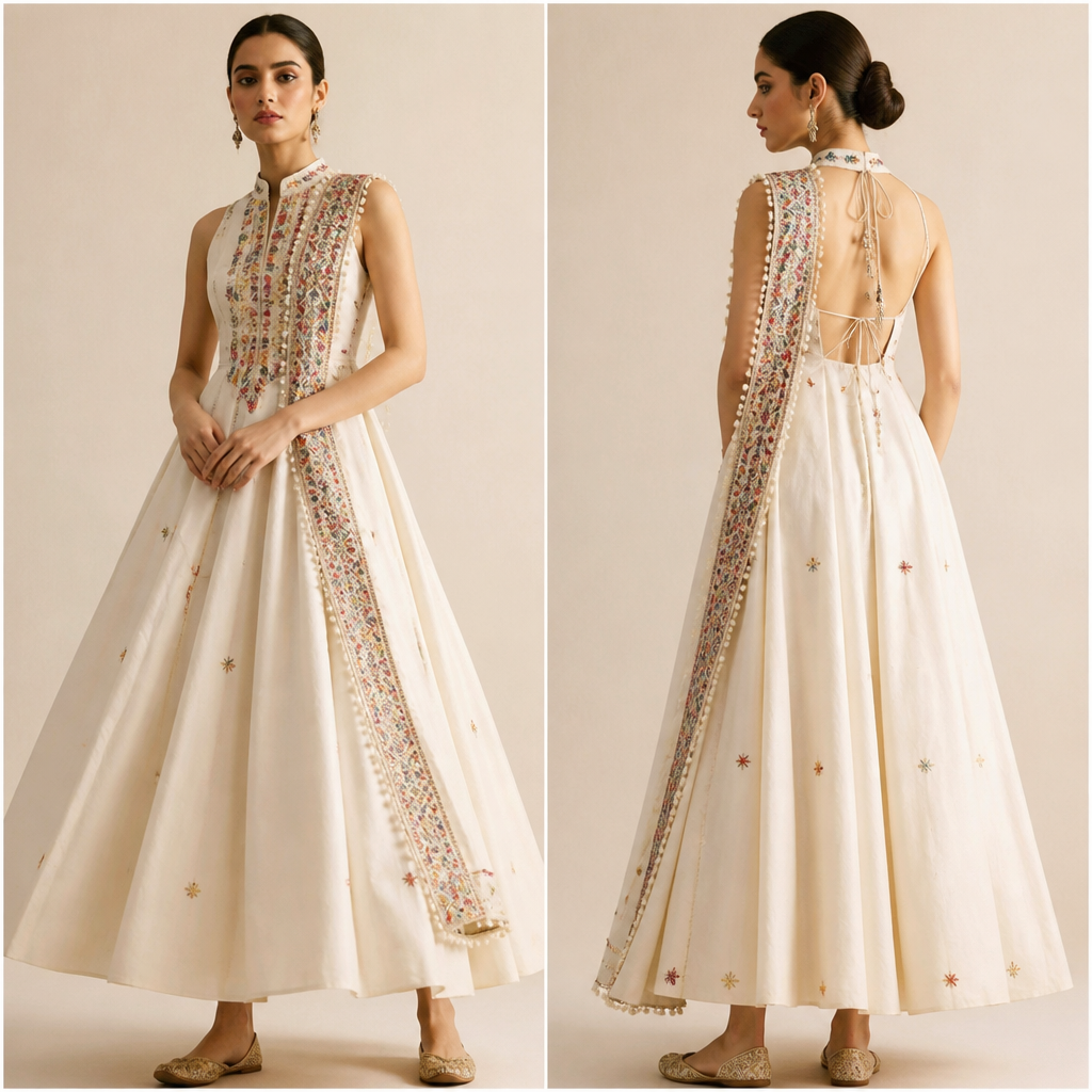 A Dress design, made of Cotton, for Party, suitable for Summer, in Asian style. gujrat ka bharat kam or western thime misrit ho. India fashion aesthetics.
photorealistic fashion design, A Dress design, made of Cotton, for Party, suitable for Summer, in Asian style. gujrat ka bharat kam or western thime misrit ho. India fashion aesthetics., asian style, just the design no text