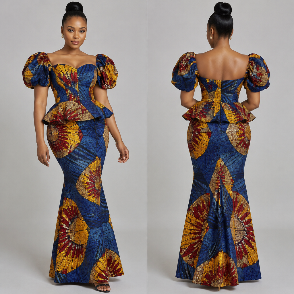 Kitenge outfits for women
photorealistic fashion design, Kitenge outfits for women , just the design no text, show front and back