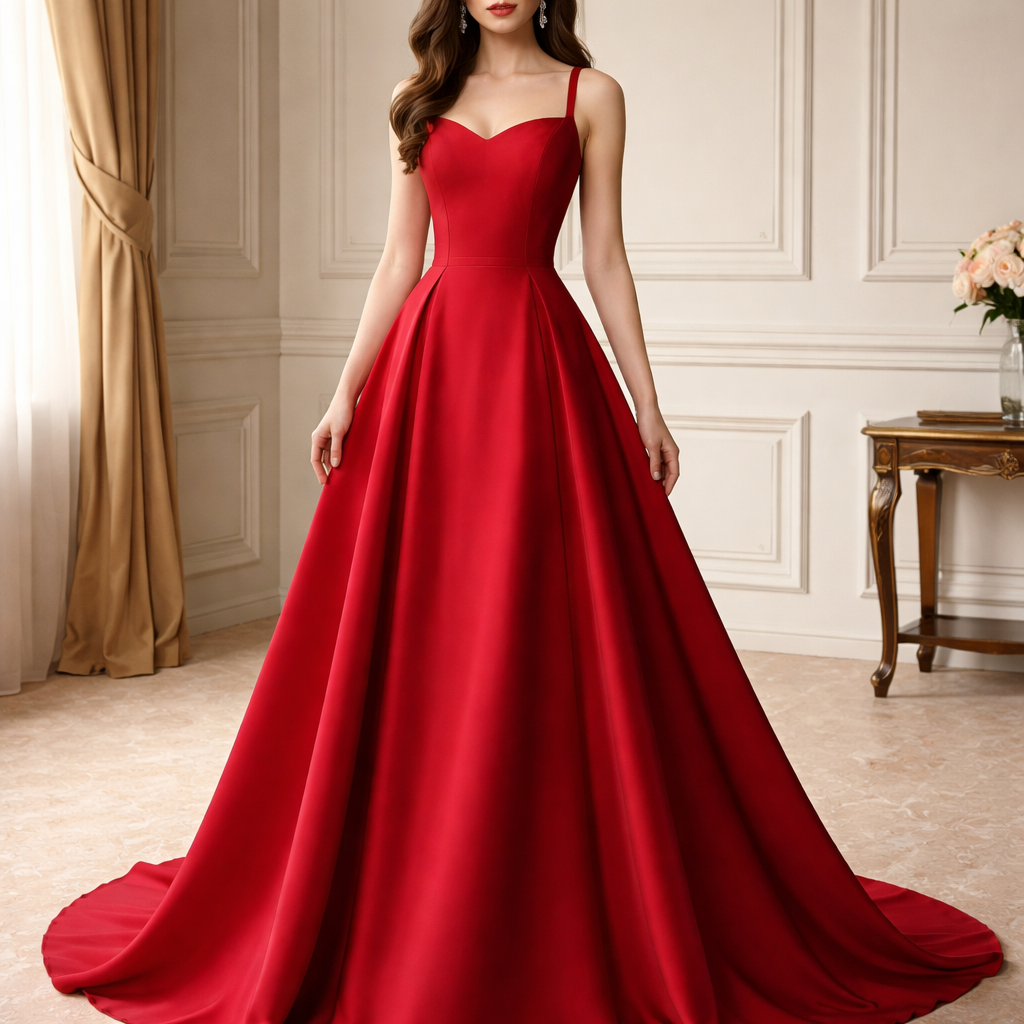 Tạo cho tôi chiếc đầm chữ a dáng dài màu đỏ
Tạo cho tôi chiếc đầm chữ a dáng dài màu đỏ