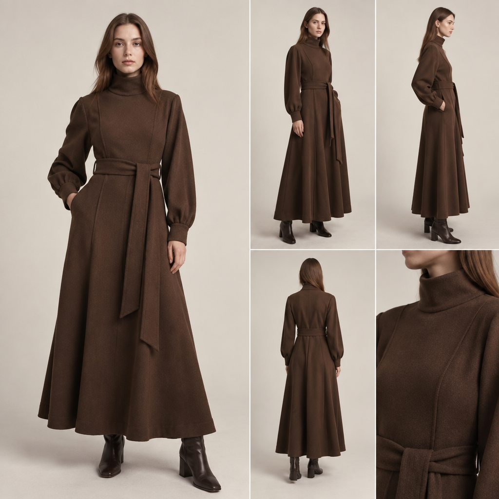 A Female Dress design, suitable for Fall, in Minimalist style. اجعل مرسوم من كل جهات. LB fashion aesthetics. Present it as professional fashion catalogue photography: the garment is the subject, shown full-length with editorial styling, neutral posing and tasteful, non-suggestive framing.
photorealistic fashion design, A Female Dress design, suitable for Fall, in Minimalist style. اجعل مرسوم من كل جهات. LB fashion aesthetics. Present it as professional fashion catalogue photography: the garment is the subject, shown full-length with editorial styling, neutral posing and tasteful, non-suggestive framing., minimalist style, just the design no text