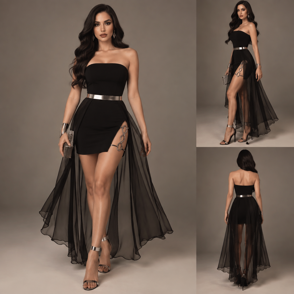 A Female Dress design. اريد فستان اسود قصير مع فتحة ثمانية على الفخد وحزام معدن فضي وشيفون واسع ممتد من الخسر الي أسفل الركبة وشعر واكسسوارات وكندرة لائقة للوك
ولا اريد له يد أريده من الصدر من دون أي ربطة أو شئ آخر هذا واضح. LB fashion aesthetics. Present it as professional fashion catalogue photography: the garment is the subject, shown full-length with editorial styling, neutral posing and tasteful, non-suggestive framing.
photorealistic fashion design, A Female Dress design. اريد فستان اسود قصير مع فتحة ثمانية على الفخد وحزام معدن فضي وشيفون واسع ممتد من الخسر الي أسفل الركبة وشعر واكسسوارات وكندرة لائقة للوك
ولا اريد له يد أريده من الصدر من دون أي ربطة أو شئ آخر هذا واضح. LB fashion aesthetics. Present it as professional fashion catalogue photography: the garment is the subject, shown full-length with editorial styling, neutral posing and tasteful, non-suggestive framing., just the design no text