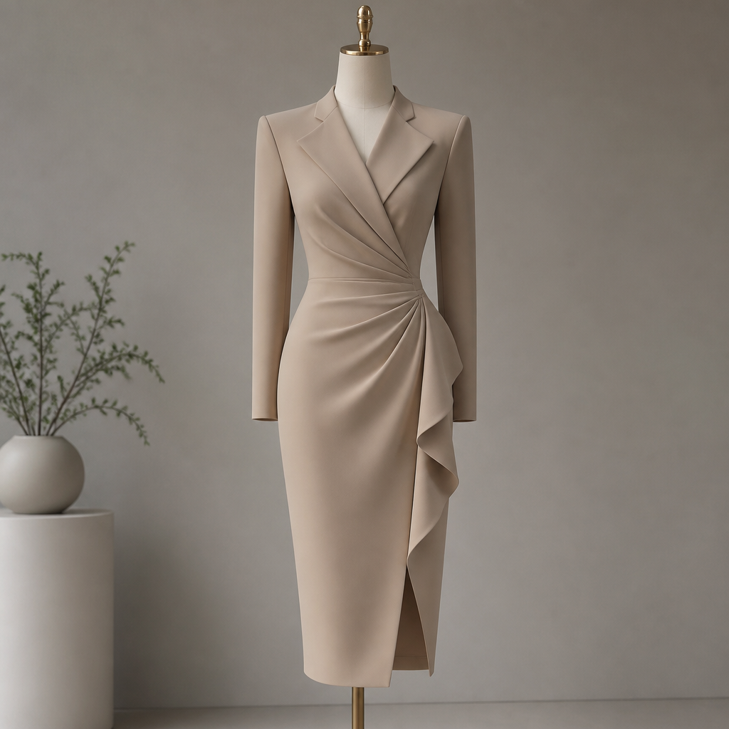 A Female Dress design, in Business style. BO fashion aesthetics.
photorealistic fashion design, A Female Dress design, in Business style. BO fashion aesthetics., business style, just the design no text