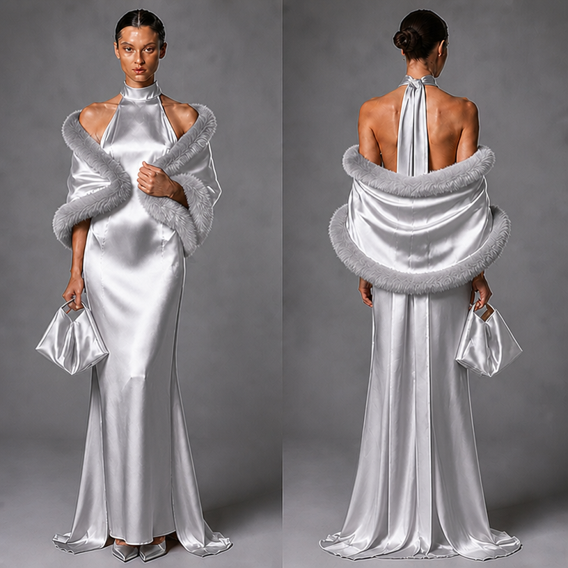 Make it in silver
edit the attached fashion design with these instructions: Make it in silver. keep it photorealistic, just the design no text