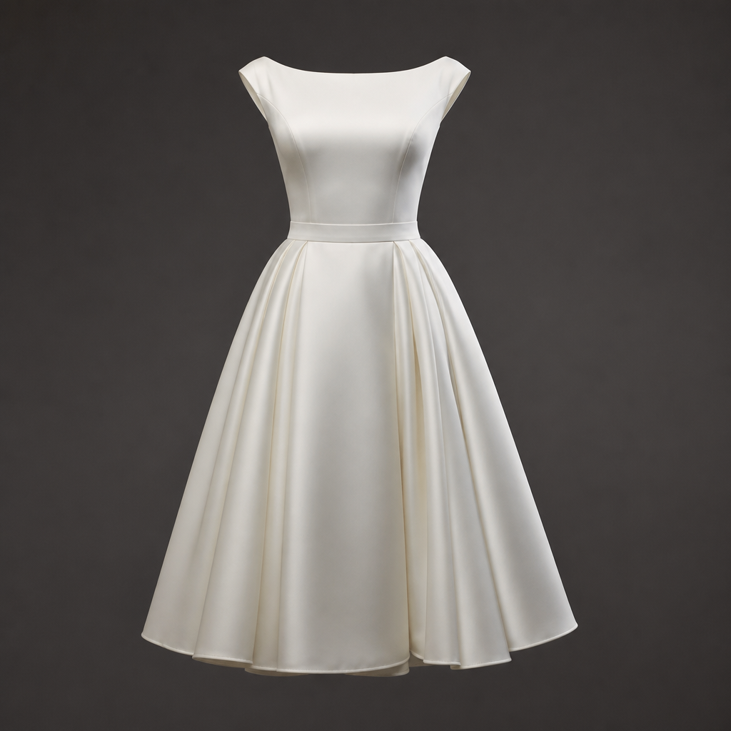 A classic dinner white dinner dress
photorealistic fashion design, A classic dinner white dinner dress, classic style, just the design no text