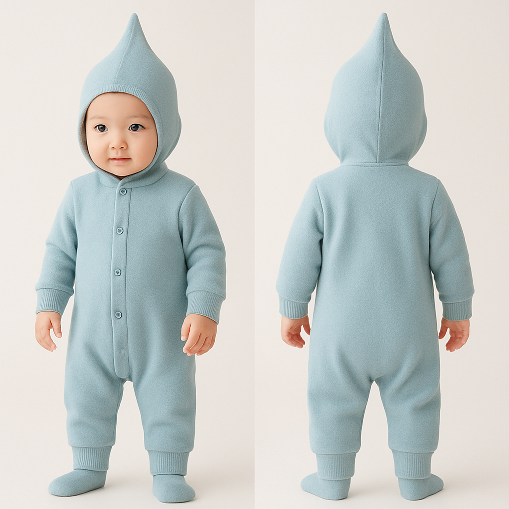 一歳の男の子着用画
淡い水色ベースの小人のような全身コーディネート
カバーオール
頭から足まで

一歳の男の子着用画
淡い水色ベースの小人のような全身コーディネート
カバーオール
頭から足まで, show front and back