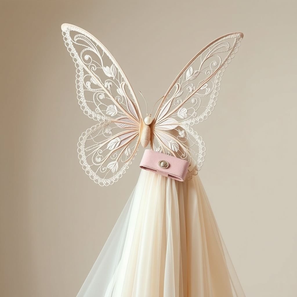 Butterfly
Design a classic evening gown inspired by the elegance of a butterfly. Incorporate intricate lace detailing mimicking delicate wings and a soft, flowing silhouette that evokes grace. Use a harmonious palette of pastel hues, complemented by subtle sequins for shimmer. Accessorize with pearl earrings and a vintage-inspired clutch for timeless allure.