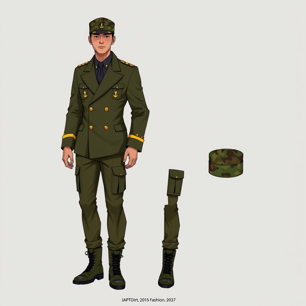 Make me a male military outfit, with my name “Da’Vine” on it. Make it original
Design a striking male military outfit for "Da’Vine," featuring a tailored, double-breasted olive-green blazer with gold insignia accents. Include a sleek, fitted cargo pant in complementing shades, adorned with functional pockets. Finish with a custom camo-patterned cap and combat boots, capturing a blend of authority and contemporary style.