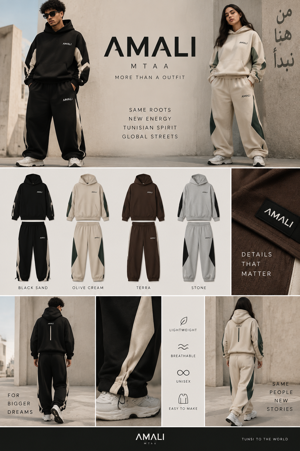 Amali brand mtaa jogging set street oversize haja jdida afrotunisien mta jeunes wled w bnet haja sehla f confection w tejdheb l client haja mafamsh f sou9 tounsi w tanjah
Amali brand mtaa jogging set street oversize haja jdida afrotunisien mta jeunes wled w bnet haja sehla f confection w tejdheb l client haja mafamsh f sou9 tounsi w tanjah
, oversized style
