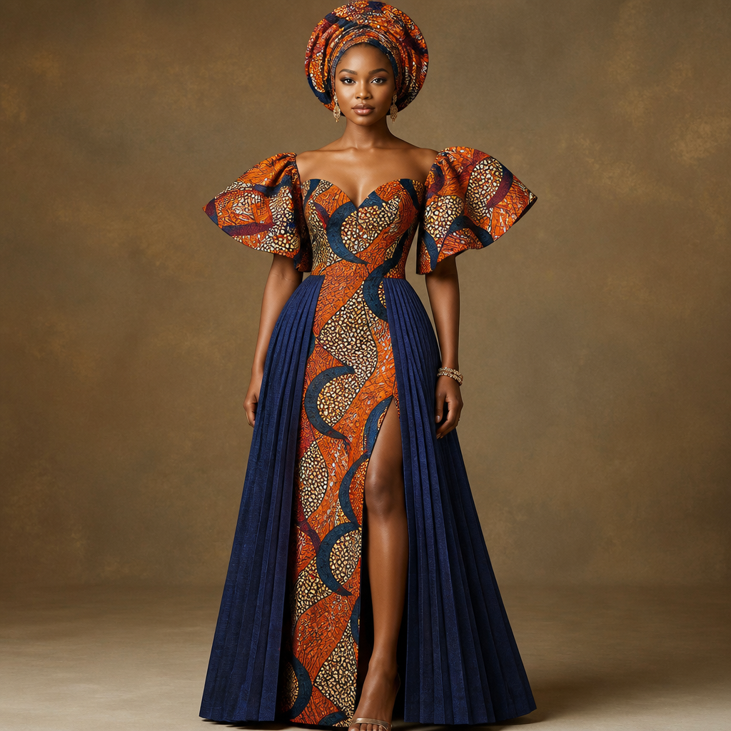 A Female Dress design, suitable for Summer. Consider Nigerian fashion — Ankara prints, aso-oke, adire, agbada; vibrant patterns, head-wraps (gele), bold colors and statement pieces.
photorealistic fashion design, A Female Dress design, suitable for Summer. Consider Nigerian fashion — Ankara prints, aso-oke, adire, agbada; vibrant patterns, head-wraps (gele), bold colors and statement pieces., just the design no text