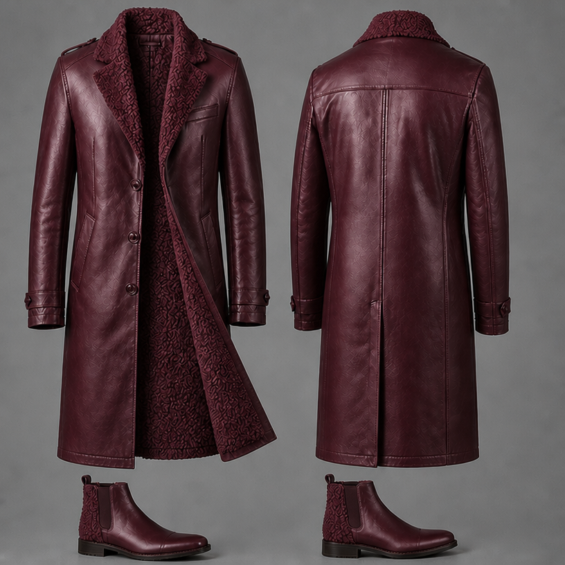 Make this in burgundy
edit the attached fashion design with these instructions: Make this in burgundy. keep it photorealistic, just the design no text