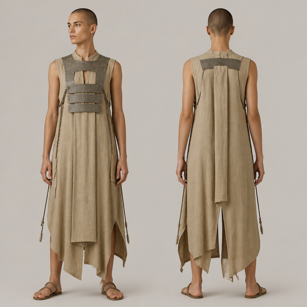 A Unisex Dress design, suitable for Summer. estilo basado en moda distópica cultura manteña
moda. EC fashion aesthetics.
photorealistic fashion design, A Unisex Dress design, suitable for Summer. estilo basado en moda distópica cultura manteña
moda. EC fashion aesthetics., just the design no text