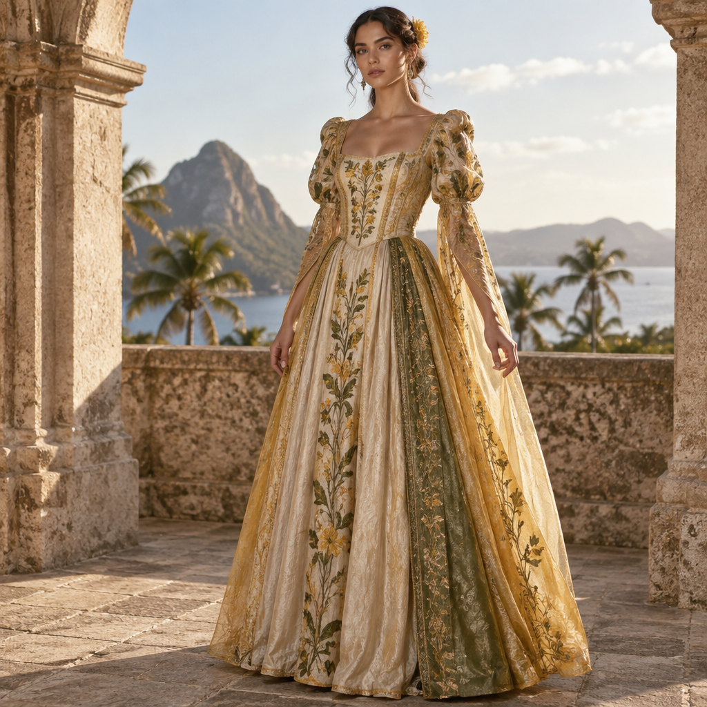 A Female Dress design, suitable for Spring, in Medieval style. Brazil fashion aesthetics. Present it as professional fashion catalogue photography: the garment is the subject, shown full-length with editorial styling, neutral posing and tasteful, non-suggestive framing.
photorealistic fashion design, A Female Dress design, suitable for Spring, in Medieval style. Brazil fashion aesthetics. Present it as professional fashion catalogue photography: the garment is the subject, shown full-length with editorial styling, neutral posing and tasteful, non-suggestive framing., medieval style, just the design no text