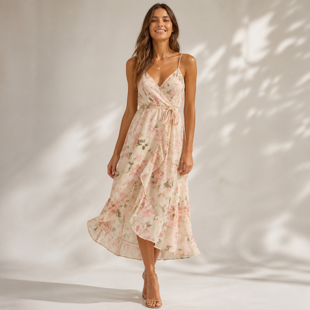 A Female Dress design, suitable for Summer. jeune femme souriante. SN fashion aesthetics. Present it as professional fashion catalogue photography: the garment is the subject, shown full-length with editorial styling, neutral posing and tasteful, non-suggestive framing.
photorealistic fashion design, A Female Dress design, suitable for Summer. jeune femme souriante. SN fashion aesthetics. Present it as professional fashion catalogue photography: the garment is the subject, shown full-length with editorial styling, neutral posing and tasteful, non-suggestive framing., just the design no text
