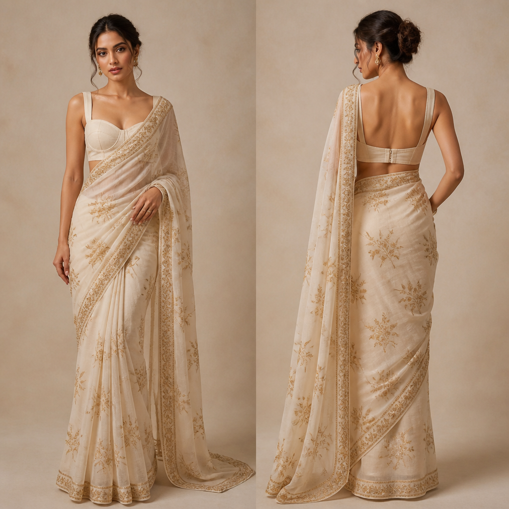 A Female Dress design, suitable for Summer. Generate image - Don't change drap of dress just replace this denim fabric into this Saree fabric. India fashion aesthetics.
photorealistic fashion design, A Female Dress design, suitable for Summer. Generate image - Don't change drap of dress just replace this denim fabric into this Saree fabric. India fashion aesthetics., just the design no text