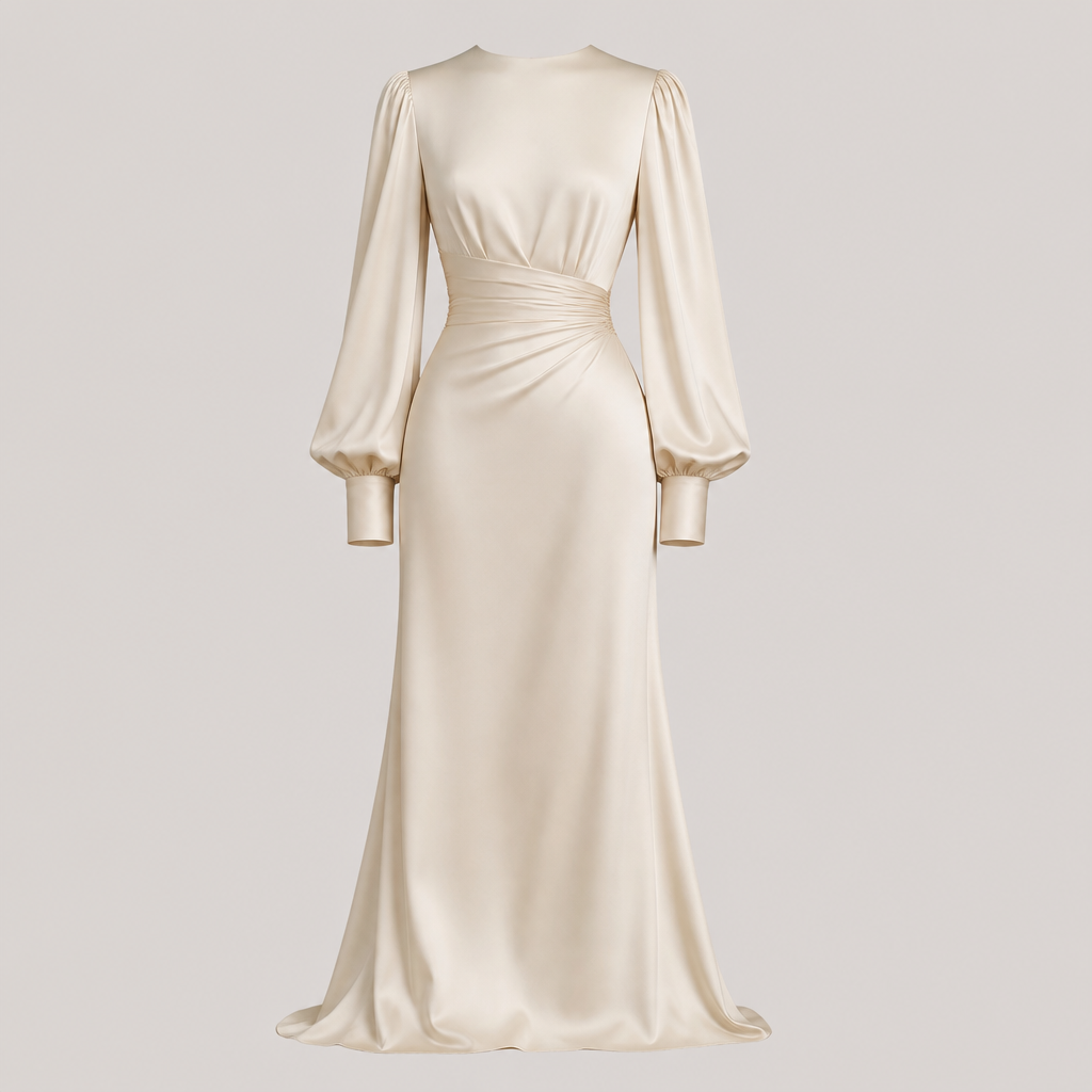 Платье с рукавами
photorealistic fashion design, Платье с рукавами , just the design no text