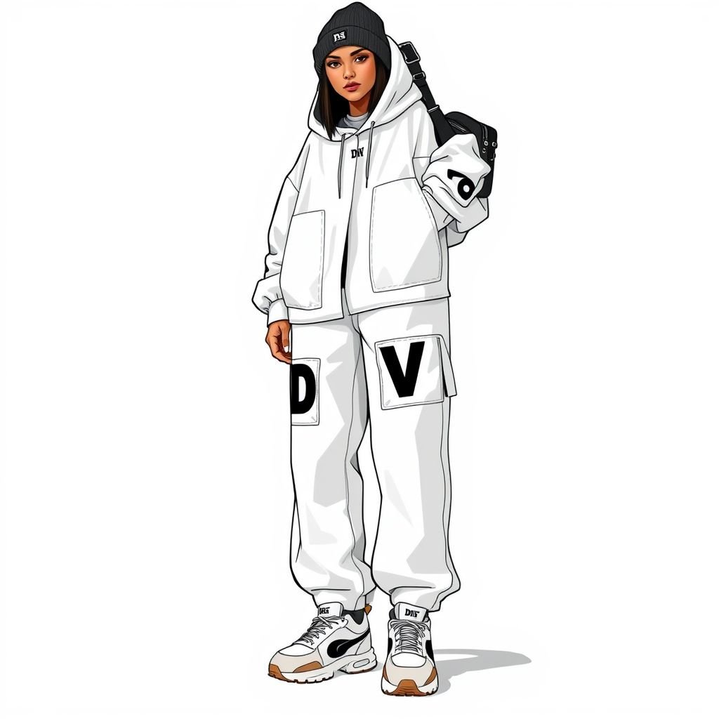 Manfinity EMRG Men Simple Solid Color Spliced Front Tie Casual Straight Leg Pants, Side Opening Design White Pants, Hip Hop Long Baggy Pants, For Husband, Boyfriend Gifts Retro Pants For Menmen's Track Pantsstreet Wear Pantsy2k Pants Meny2k Pants For Men. With DV on pocket
Design a streetwear look featuring oversized, retro-inspired baggy pants in solid white, emphasizing a unique spliced front and side openings for added flair. Incorporate bold DV lettering on the pockets. Pair with a graphic oversized hoodie, chunky sneakers, and accessories like a beanie and crossbody bag for that authentic hip-hop vibe.