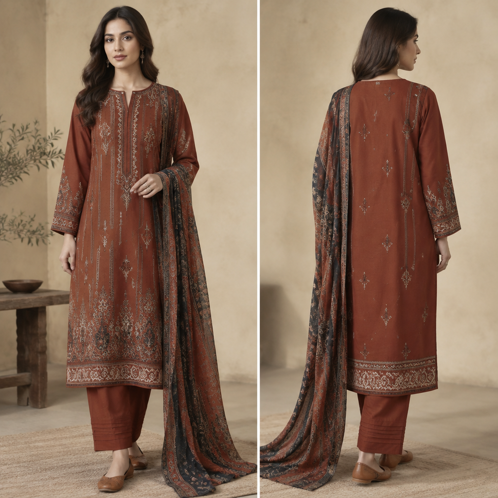 A Dress design, suitable for Fall, in Casual style. Pakistan fashion aesthetics. Present it as professional fashion catalogue photography: the garment is the subject, shown full-length with editorial styling, neutral posing and tasteful, non-suggestive framing.
photorealistic fashion design, A Dress design, suitable for Fall, in Casual style. Pakistan fashion aesthetics. Present it as professional fashion catalogue photography: the garment is the subject, shown full-length with editorial styling, neutral posing and tasteful, non-suggestive framing., casual style, just the design no text
