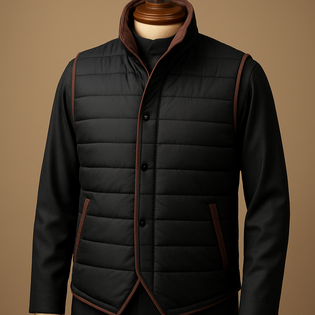 
1) SDXL — 3/4 product shot (main)
Photorealistic product shot of an original men's reversible quilted vest on a premium polished wooden full‑torso mannequin. Primary side: matte black fabric with horizontal channel quilting; accent trims and pocket edges in warm brown‑mauve (brown with a subtle mauve tint). Horizontal puff/channels across the body. Features: detachable funnel collar lined in brown‑mauve microfiber, concealed two‑way matte black zipper, off‑center snap placket, subtle asymmetrical hem, refined visible stitch details and realistic fabric texture. Styling: worn over a dark charcoal traditional Saudi thobe, posed on a luxurious wooden mannequin. Lighting: studio luxury catalogue lighting — soft directional key light from left, gentle rim light, neutral warm backdrop, shallow depth of field. Camera: 85mm, f/4, high detail, ultra‑realistic, commercial product photography. No logos, no text, no watermark, not a replica.

Negative: avoid logos, text, watermark, hands, unrealistic colors, cartoonish, low‑res.

2) SDXL — Front shot (catalog)
Photorealistic front product shot of the same reversible quilted vest on a polished wooden full‑torso mannequin. Straight‑on view, even studio lighting, soft shadows, sharp fabric texture and pocket/zipper details visible. Camera: 50mm, f/5.6, neutral warm backdrop, commercial catalogue style. No logos or text.

3) SDXL — Close‑up detail
Extreme close‑up of vest fabric and stitching: horizontal quilting channels, brown‑mauve piping, zipper teeth and microfiber collar lining. Macro detail, true fabric grain, studio lighting for texture emphasis, high dynamic range, ultra realistic. Camera: 100mm macro, f/8, focus stacking if possible. No logos, no watermark.
Photorealistic product shot of a men’s reversible quilted vest on a premium wooden full‑torso mannequin — matte black primary, warm brown‑mauve accents, horizontal quilting, detachable funnel collar, concealed two‑way matte black zipper, over dark charcoal Saudi thobe, studio luxury lighting, shallow DOF, ultra‑realistic, no logos —ar 3:4 --q 2 --stylize 50


1) SDXL — 3/4 product shot (main)
Photorealistic product shot of an original men's reversible quilted vest on a premium polished wooden full‑torso mannequin. Primary side: matte black fabric with horizontal channel quilting; accent trims and pocket edges in warm brown‑mauve (brown with a subtle mauve tint). Horizontal puff/channels across the body. Features: detachable funnel collar lined in brown‑mauve microfiber, concealed two‑way matte black zipper, off‑center snap placket, subtle asymmetrical hem, refined visible stitch details and realistic fabric texture. Styling: worn over a dark charcoal traditional Saudi thobe, posed on a luxurious wooden mannequin. Lighting: studio luxury catalogue lighting — soft directional key light from left, gentle rim light, neutral warm backdrop, shallow depth of field. Camera: 85mm, f/4, high detail, ultra‑realistic, commercial product photography. No logos, no text, no watermark, not a replica.

Negative: avoid logos, text, watermark, hands, unrealistic colors, cartoonish, low‑res.

2) SDXL — Front shot (catalog)
Photorealistic front product shot of the same reversible quilted vest on a polished wooden full‑torso mannequin. Straight‑on view, even studio lighting, soft shadows, sharp fabric texture and pocket/zipper details visible. Camera: 50mm, f/5.6, neutral warm backdrop, commercial catalogue style. No logos or text.

3) SDXL — Close‑up detail
Extreme close‑up of vest fabric and stitching: horizontal quilting channels, brown‑mauve piping, zipper teeth and microfiber collar lining. Macro detail, true fabric grain, studio lighting for texture emphasis, high dynamic range, ultra realistic. Camera: 100mm macro, f/8, focus stacking if possible. No logos, no watermark.
Photorealistic product shot of a men’s reversible quilted vest on a premium wooden full‑torso mannequin — matte black primary, warm brown‑mauve accents, horizontal quilting, detachable funnel collar, concealed two‑way matte black zipper, over dark charcoal Saudi thobe, studio luxury lighting, shallow DOF, ultra‑realistic, no logos —ar 3:4 --q 2 --stylize 50