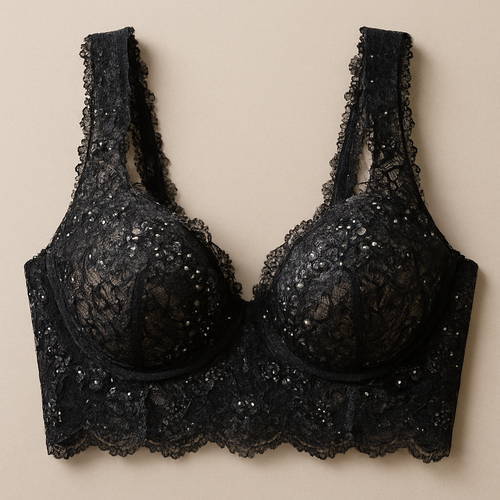 Gym bras with details in dentelle but really glamorous like it cost 300 euros